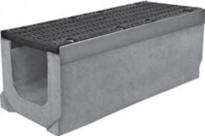 Комплект: Лоток водоотводный SUPER - 20.30.30 - бетонный с решеткой щелевой чугунной ВЧ-50, кл.D или кл.E